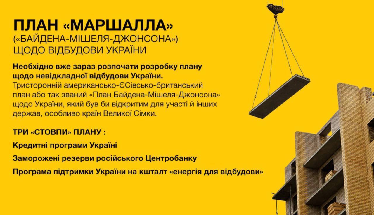 План Маршала по восстановлению Украины.