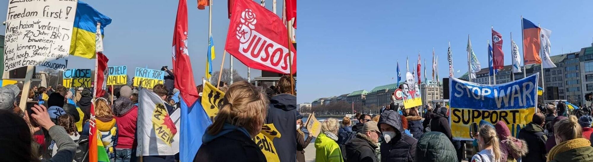 Митинг в Гамбурге в поддержку Украины.