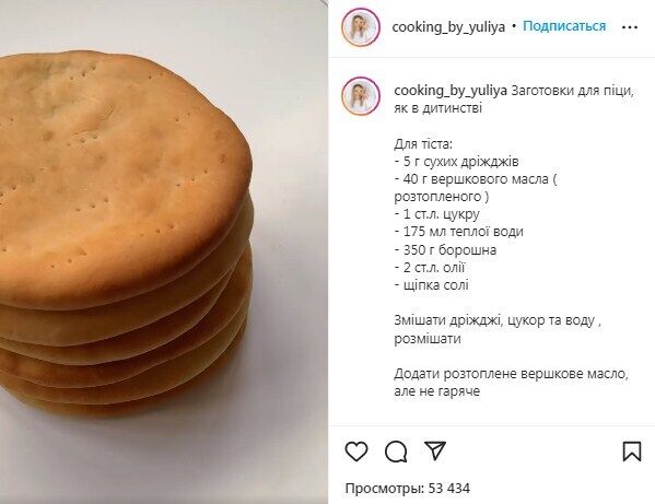 Рецепт заготовок для пиццы