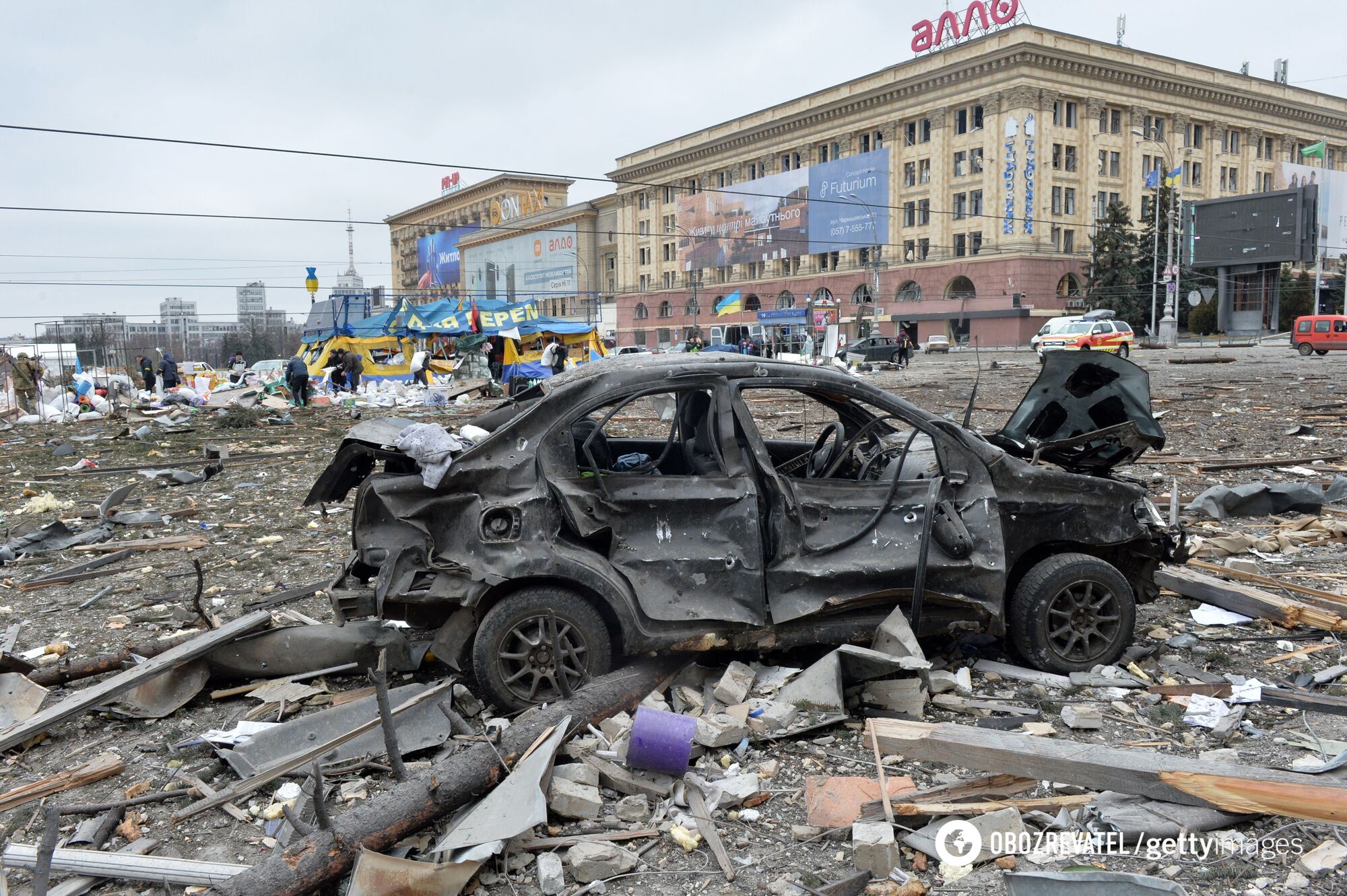 Разрушенный центр Харькова