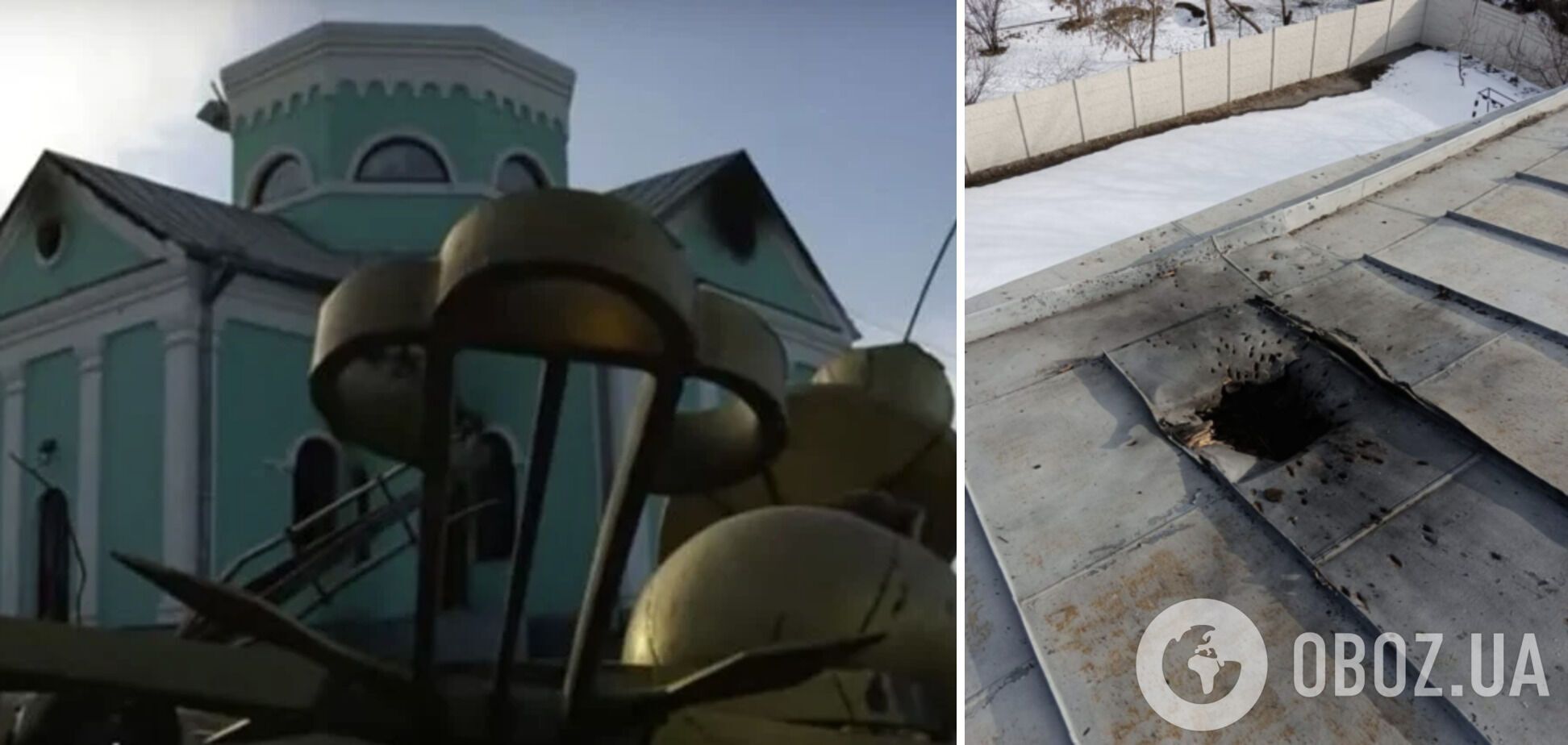 Пошкодження у храмі святителя Феодосія Чернігівського в Чернігові та будівлі єшиви Харківської єврейської громади