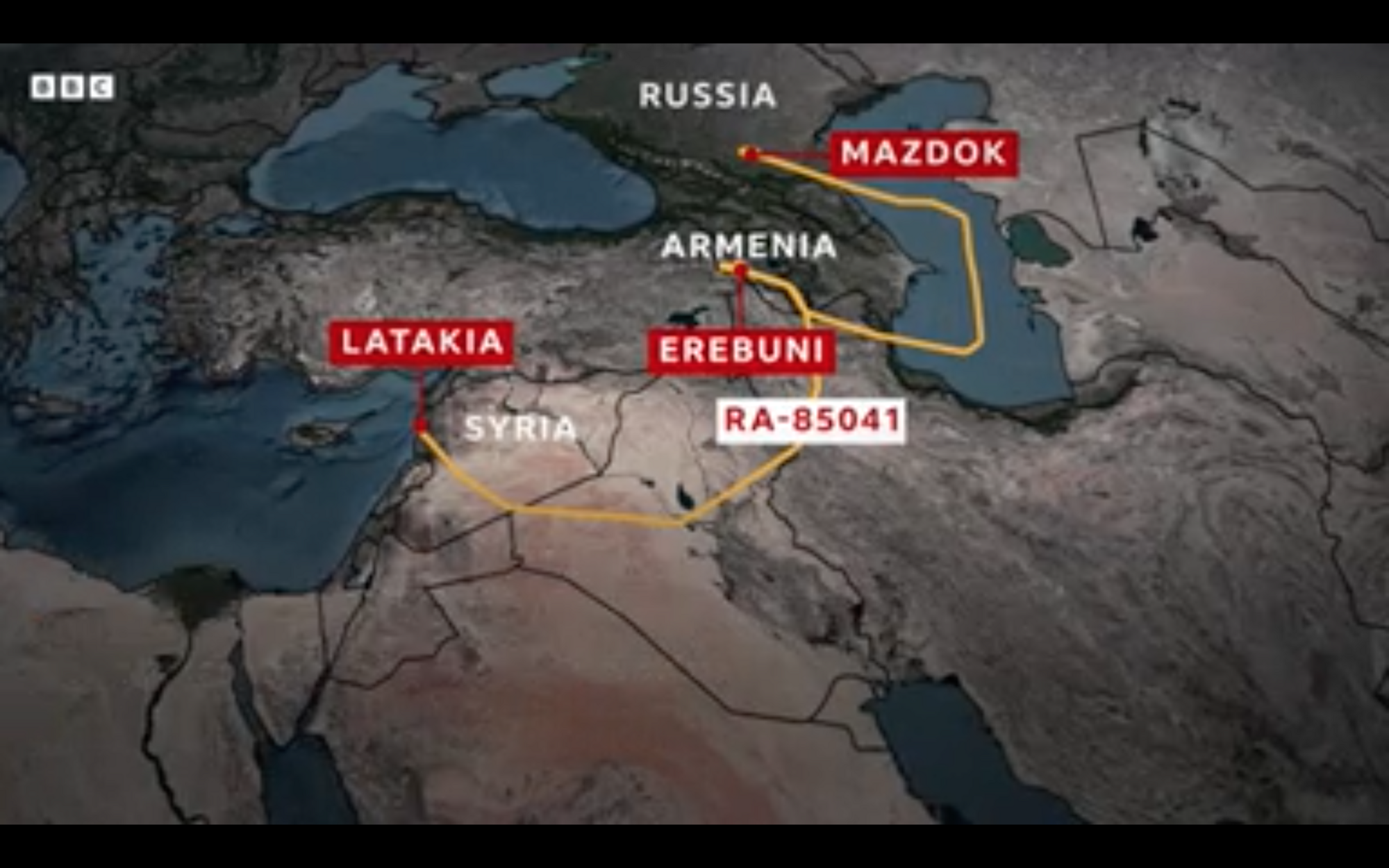 Путь доправки сирийских военных в Россию