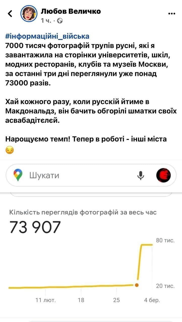 Українка за тиждень завантажила для росіян у мережу 7 тис. фото мертвих окупантів