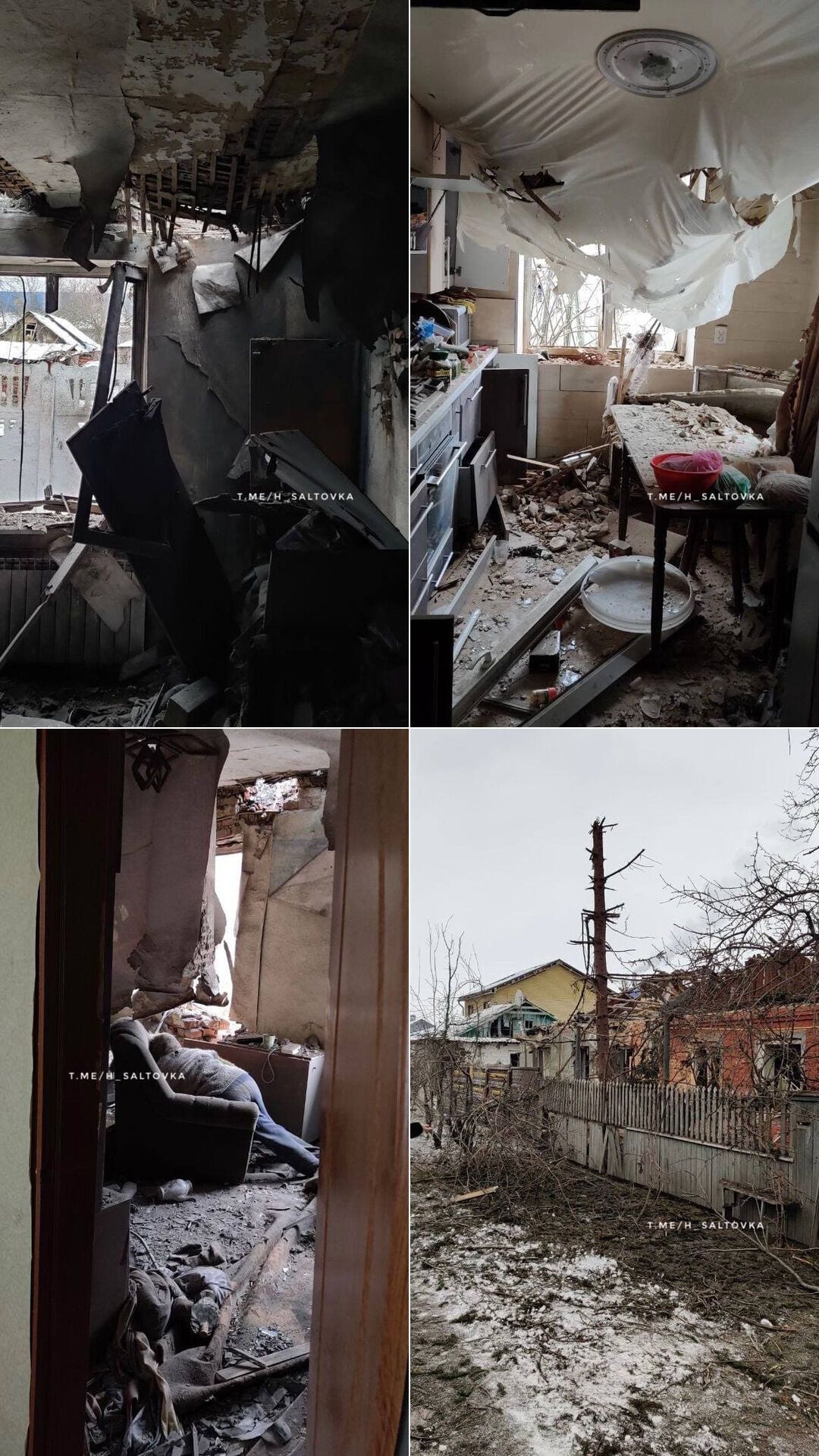 Результат бомбардировки Харькова вечером 6 марта 2022 года