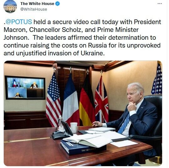 Скриншот поста Джо Байдена