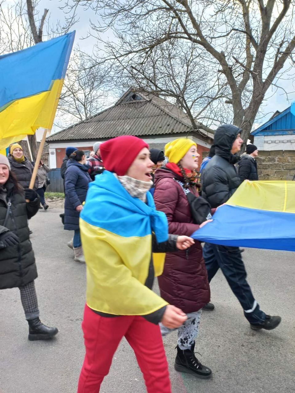 В Олешках люди вийшли на протест.