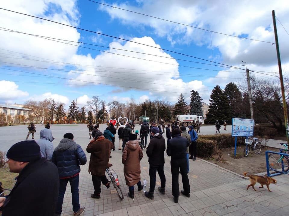 Скадовчане вышли на митинг против оккупантов
