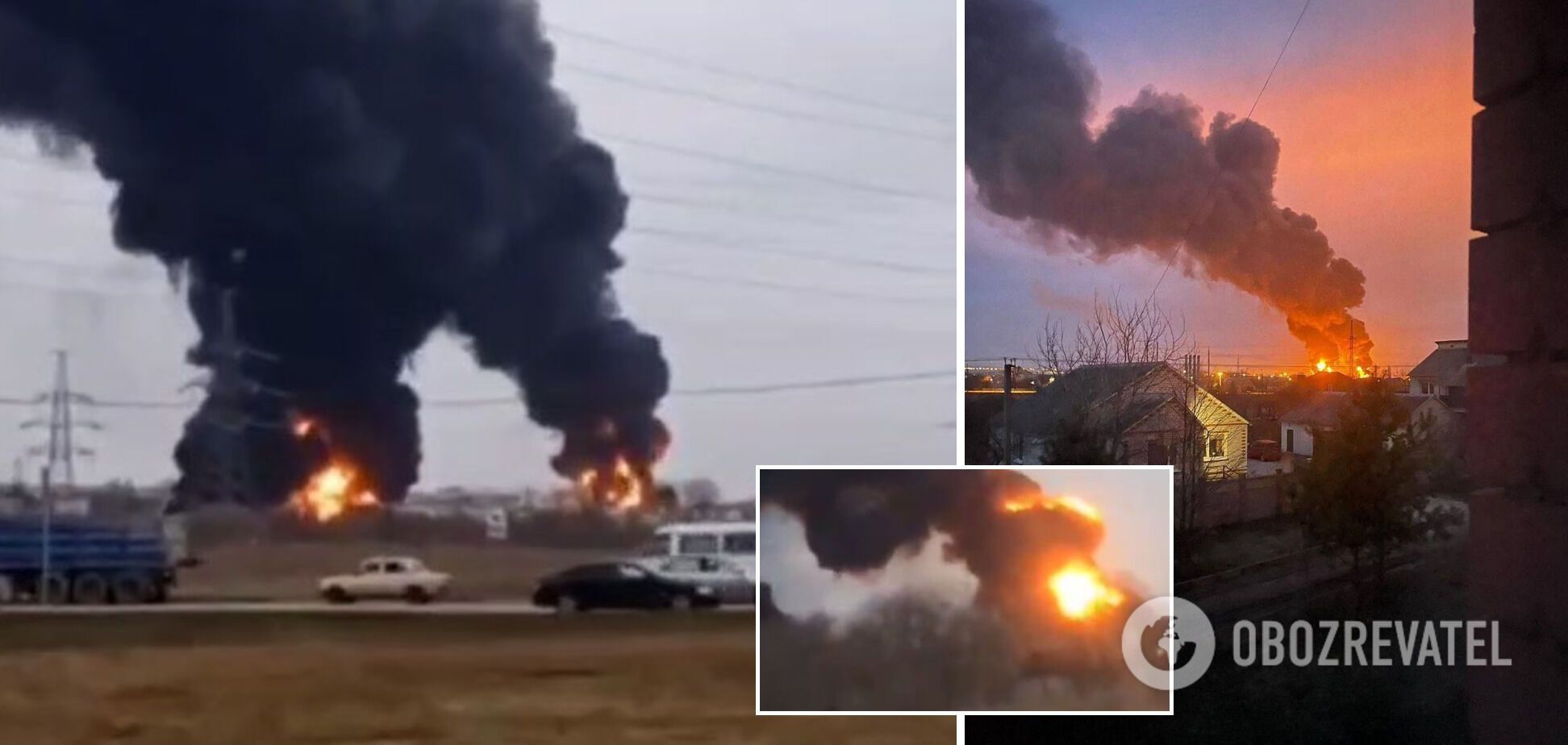 У Бєлгороді спалахнула потужна пожежа на нафтобазі, здійнявся стовп вогню та диму. Фото і відео