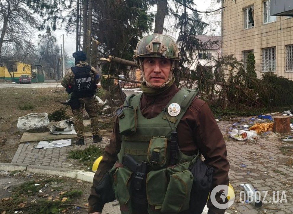 Начальник полиции Киевской области Андрей Небытов в Ирпене