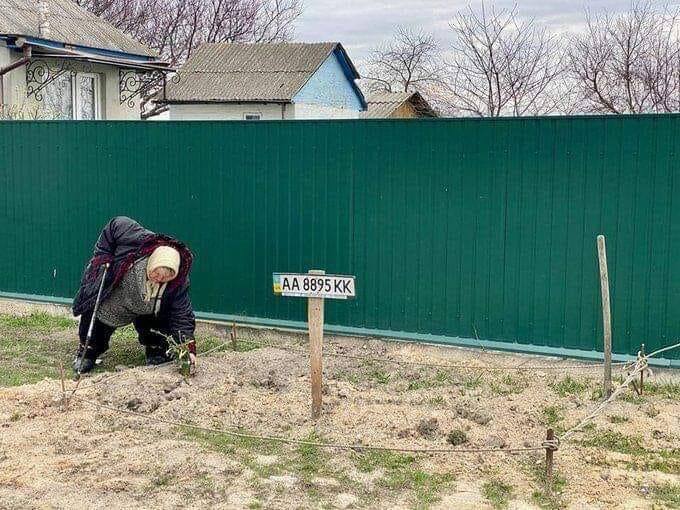 В Богдановке на могиле убитых оккупантами украинцев установили автомобильный номер: ищут их родных. Фото