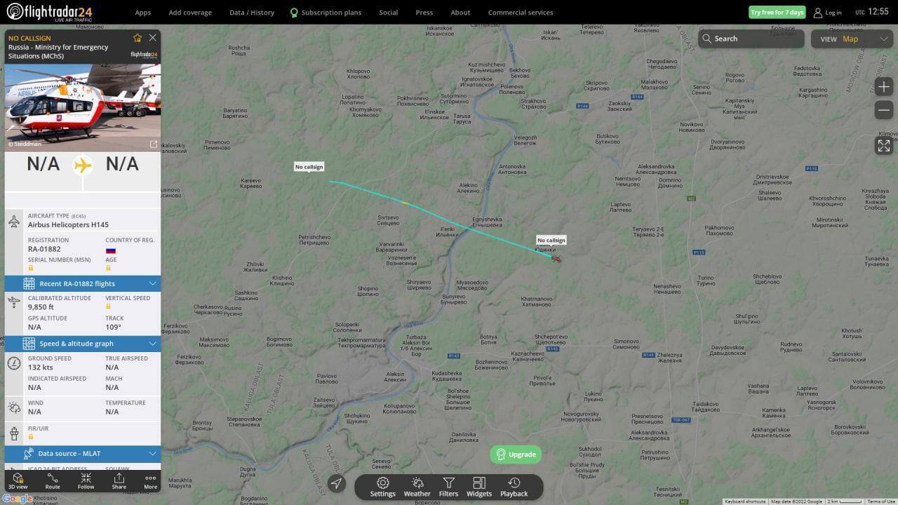 Зафіксовано польот гелікоптера екстренної швидкої допомоги, що злетів із "сірої зони" РФ