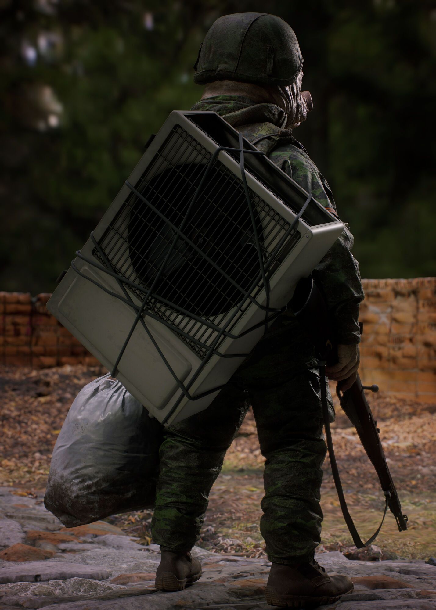 В сети показали настоящий вид русского солдата со свиным рылом