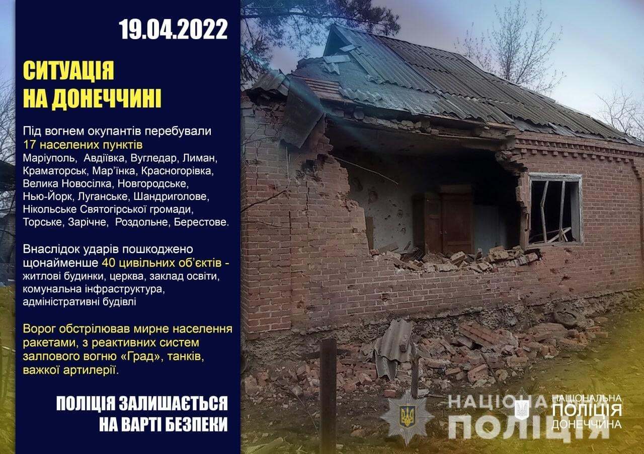 Окупанти обстріляли 17 населених пунктів Донеччини: є загиблі та поранені