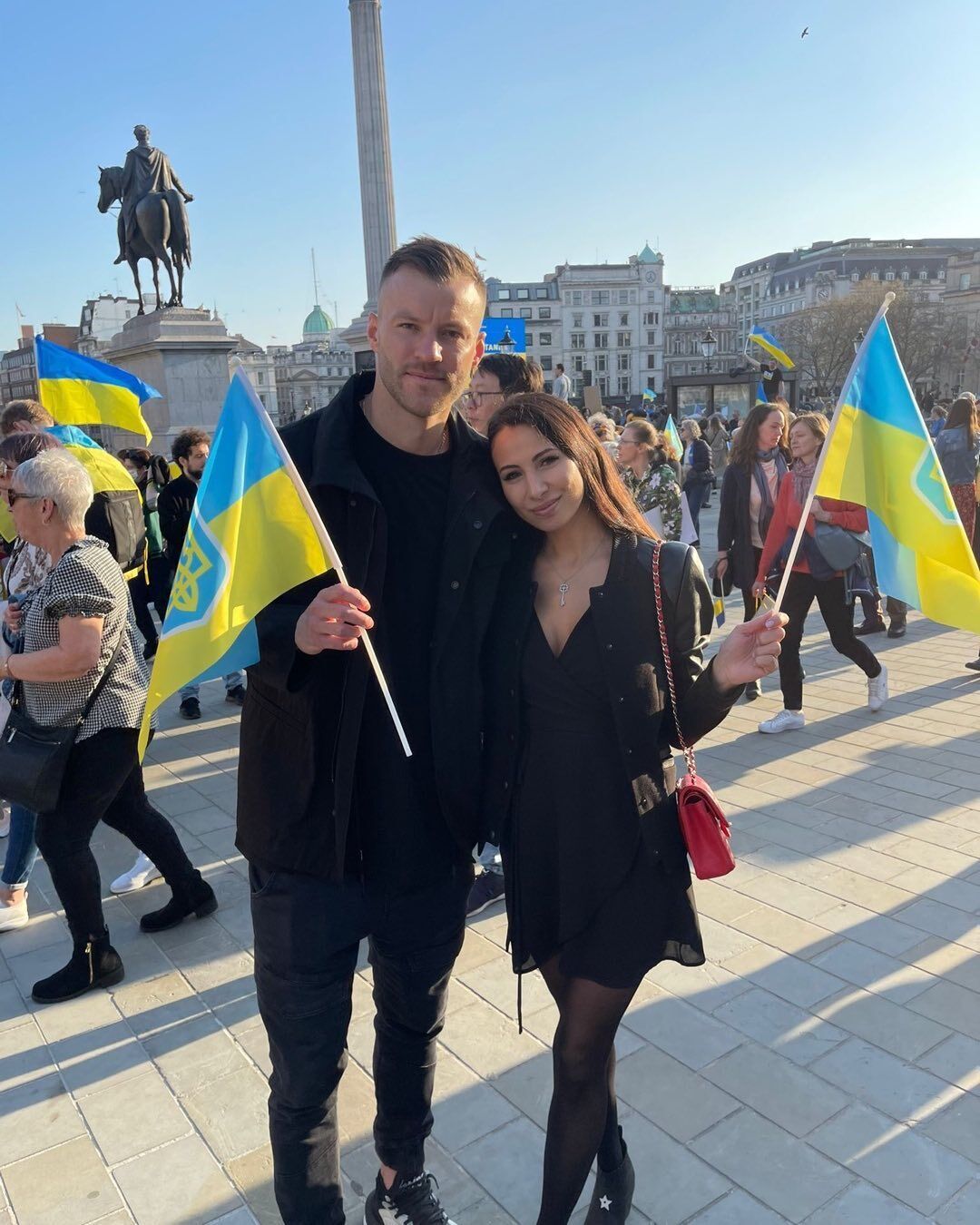 Ярмоленко на митинге в поддержку Украины.