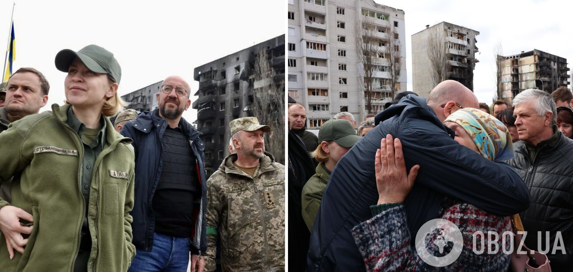 Шарль Мішель відвідав зруйновану окупантами Бородянку