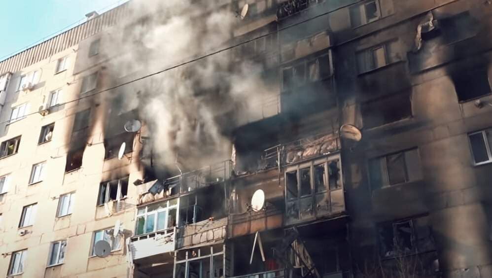 Пожар в многоквартирном доме на Луганщине