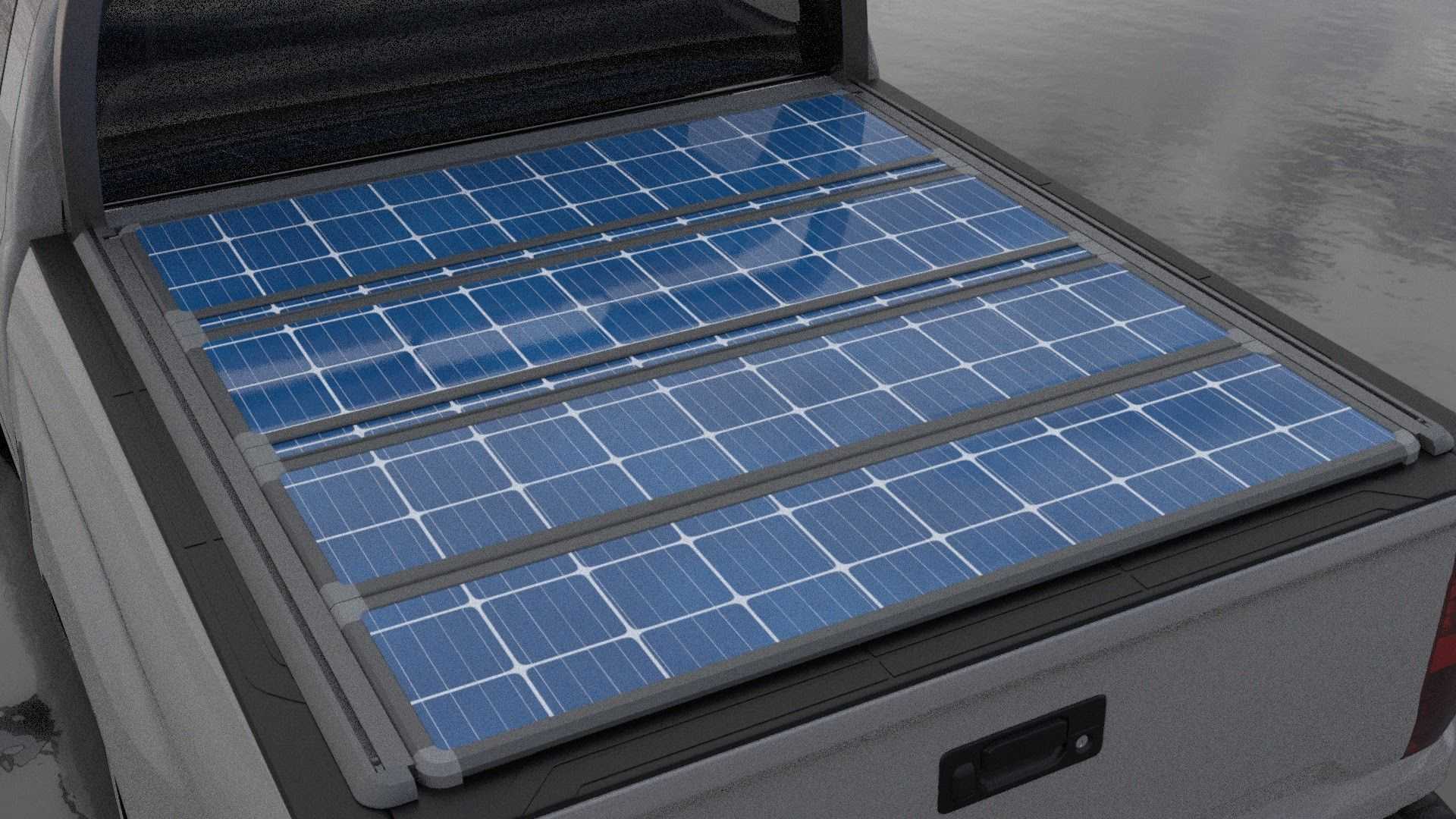Солнечная панель имплантирована в корпус крышки багажника пикапа