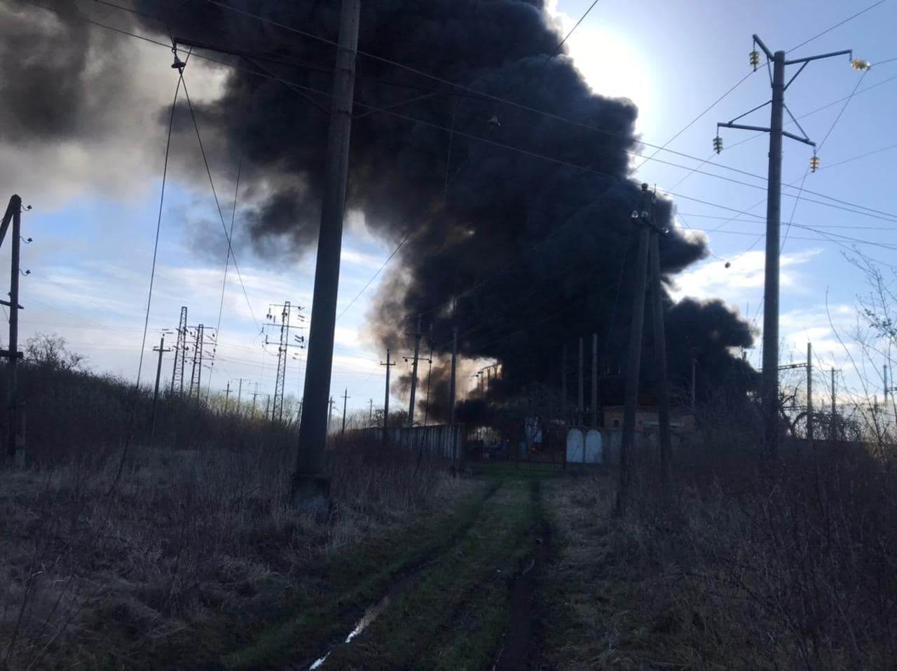 Пожар на железнодорожной станции во Львовской области