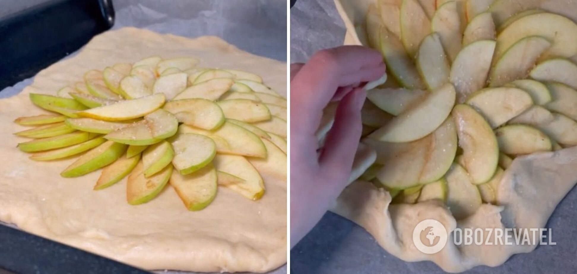 Пирог галета с яблоками