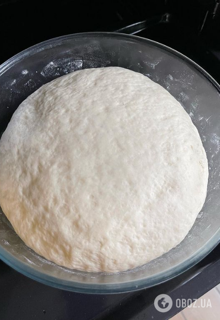 Тесто для пиццы, которое поднялось