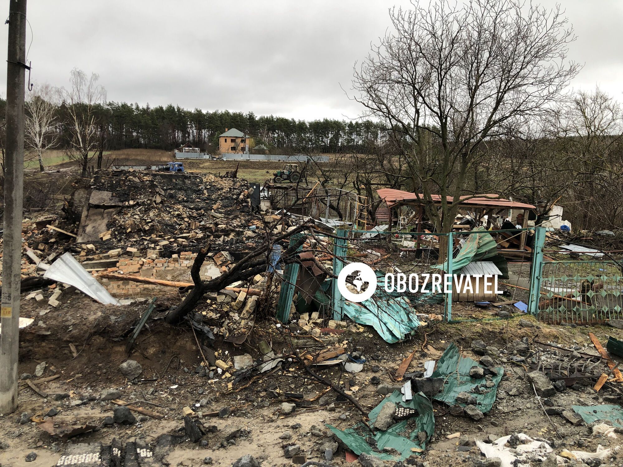 Разрушенное оккупантами село Залесье