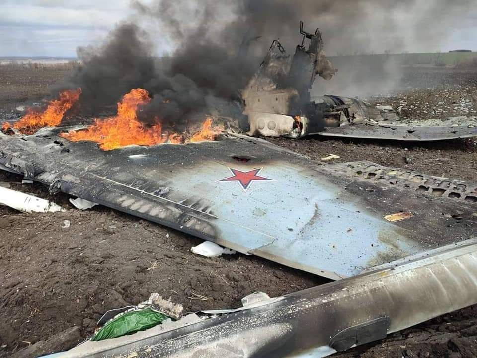 Самолет, сбитый 3 апреля в Харьковской области