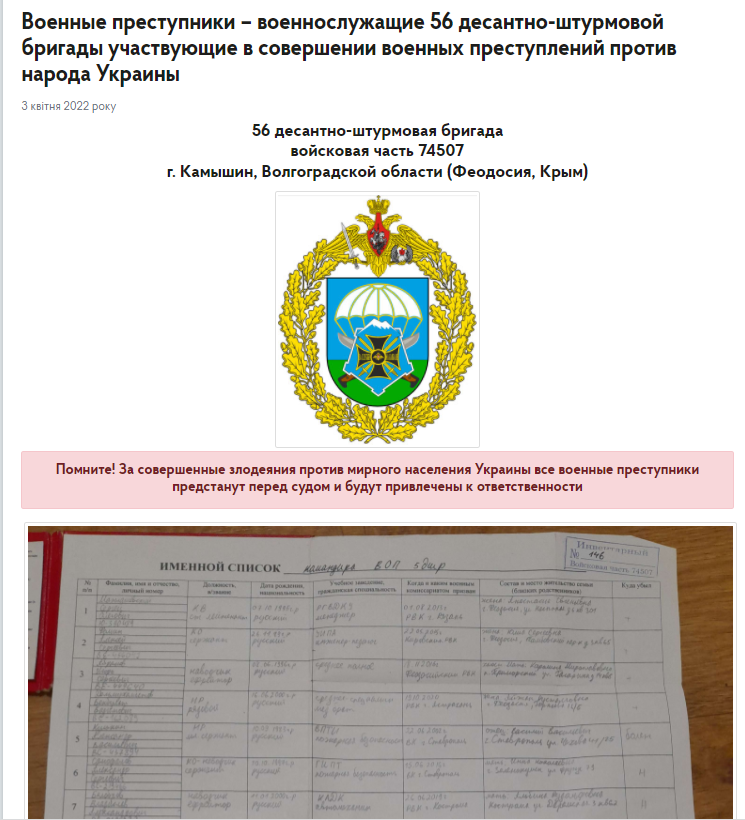 На сайте ГУР МО обнародовали список предателей из оккупированного Крыма