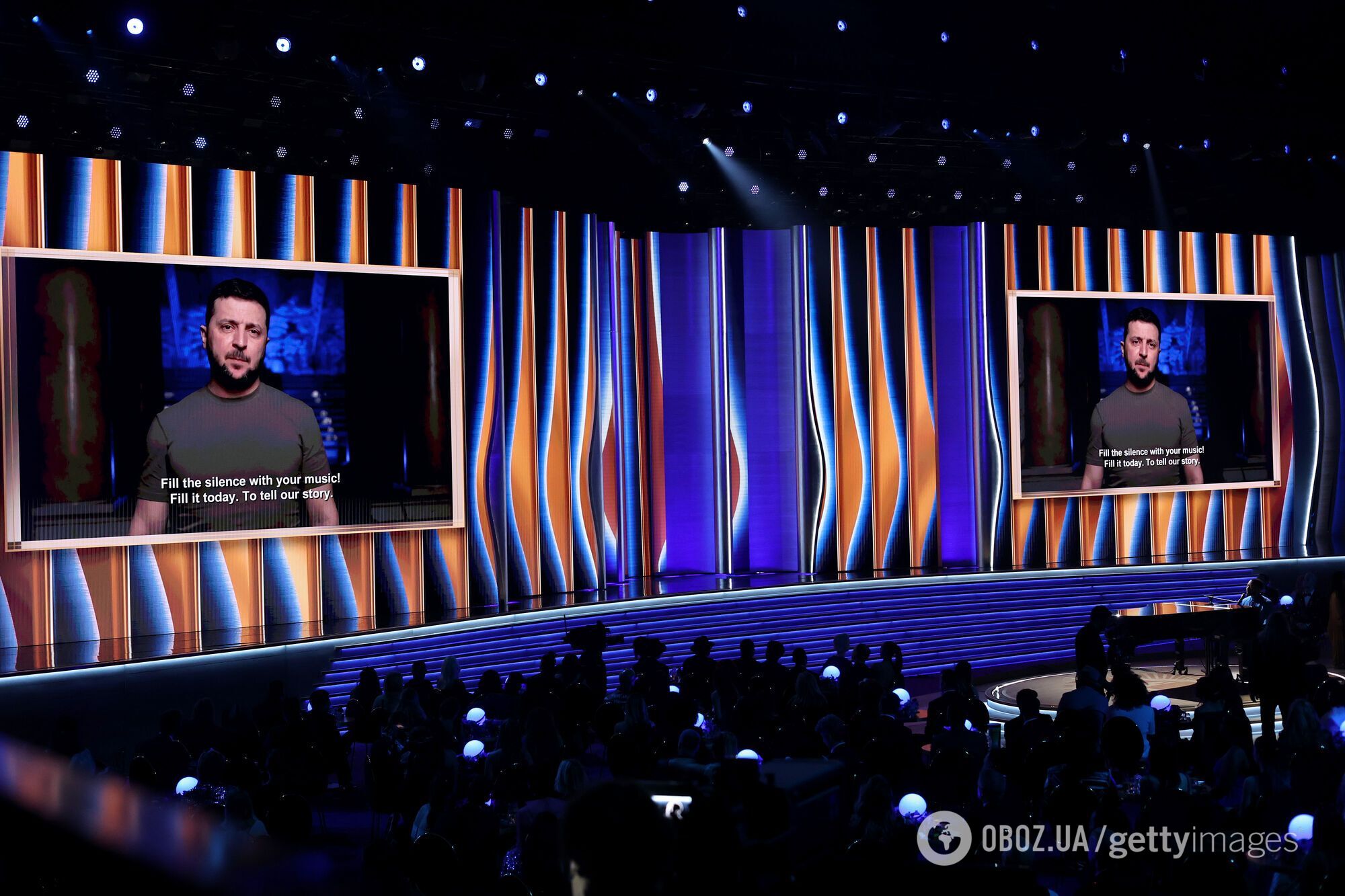 Владимир Зеленский выступил на церемонии вручения премии "Грэмми"