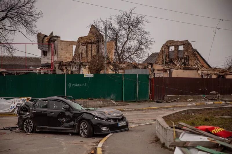 Знищений окупантами будинок, де Володимир Абрамов жив із родиною