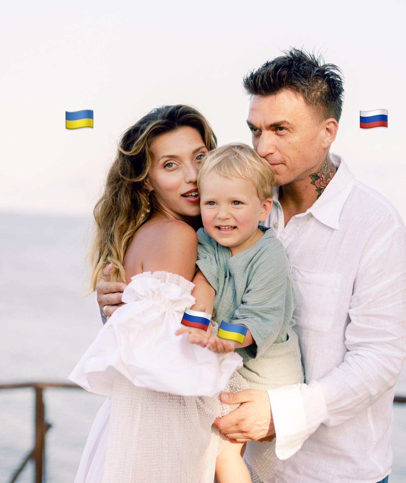 Регіна Тодоренко з чоловіком Владом Топаловим та сином.