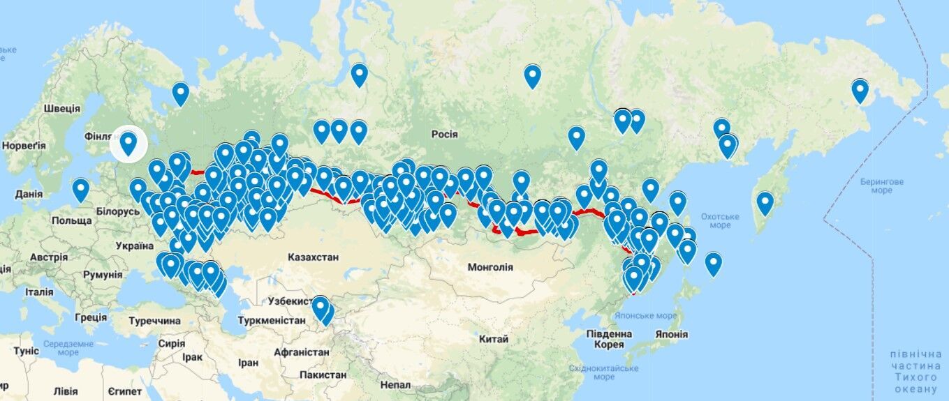 Карты с адресами российских оккупантов, совершавших преступления на Киевщине