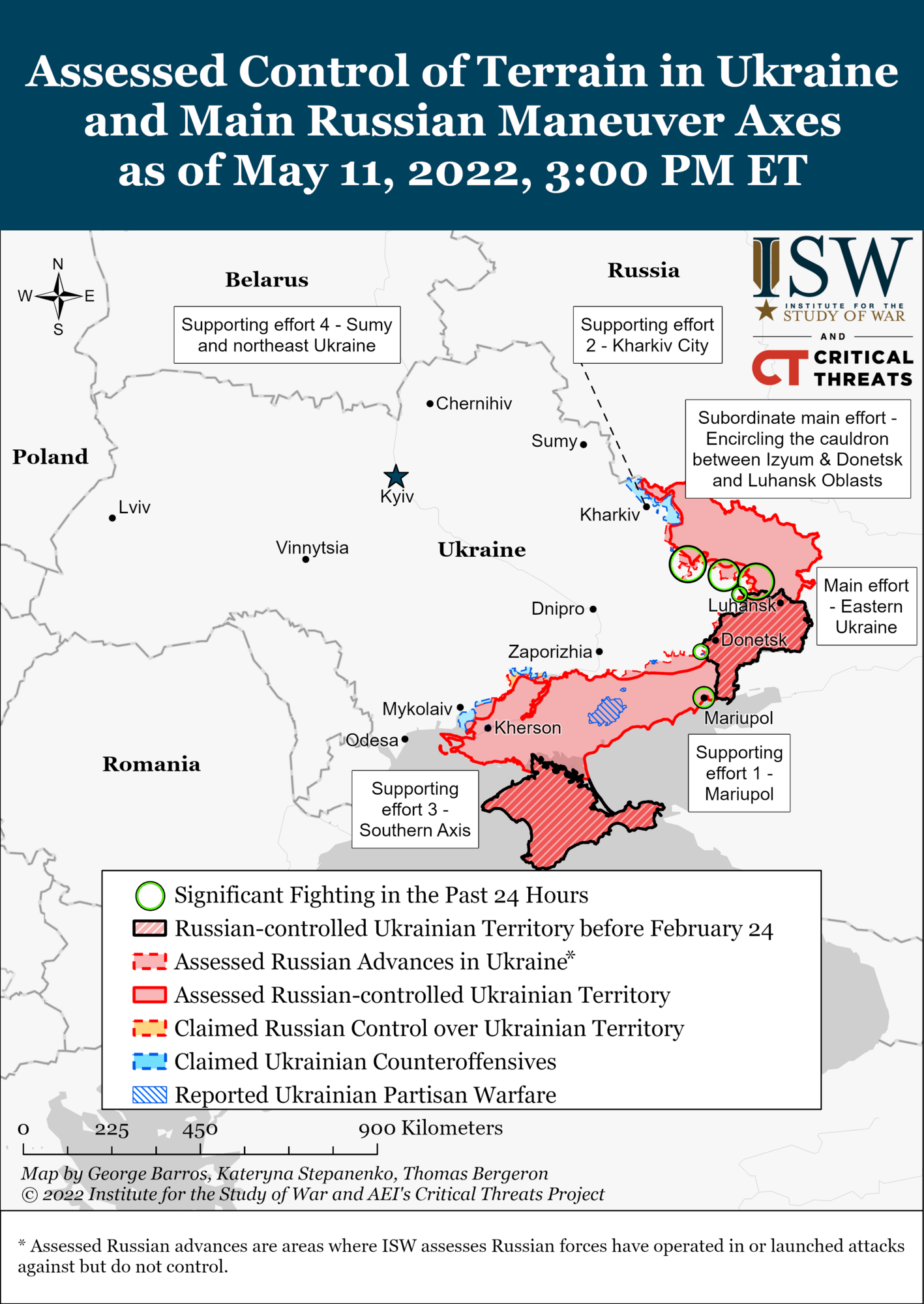 Карта военных действий в Украине