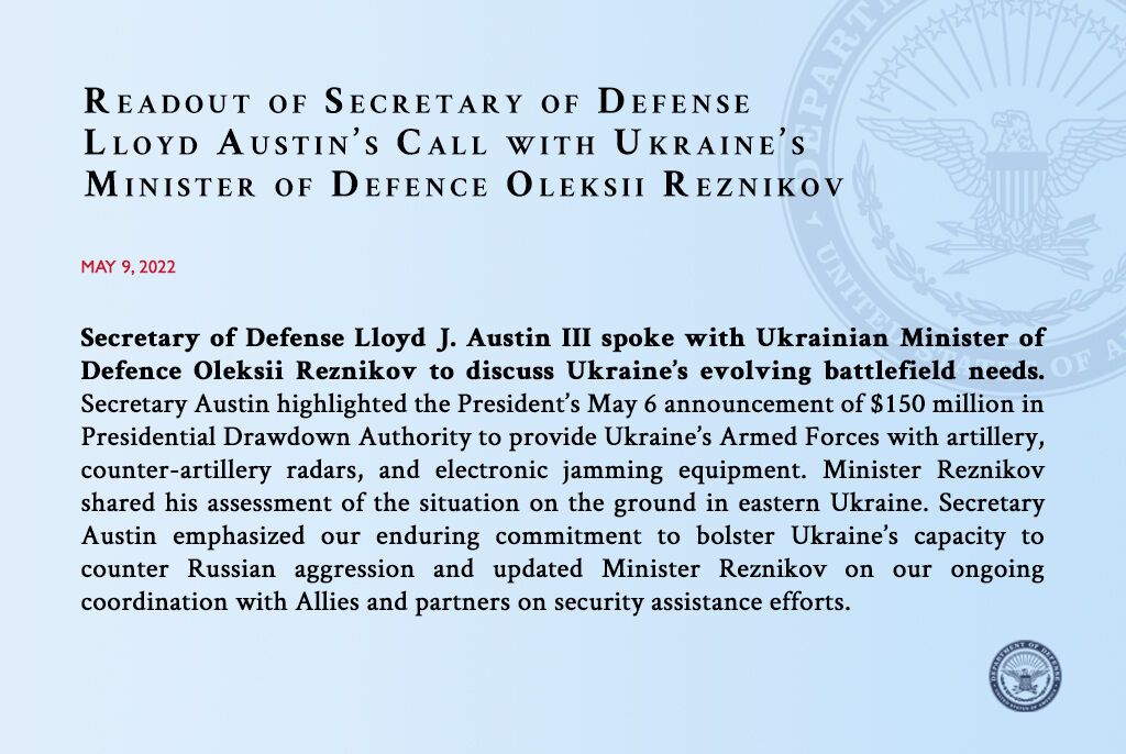 Ллойд Остин заявил, что США продолжат поддерживать Украину возможностями для противодействия России