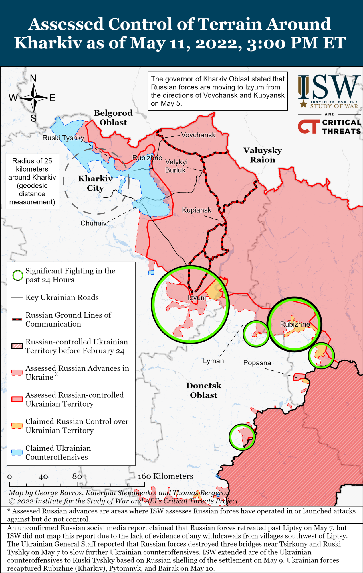 Карта войны в Украине (Харьковское направление) от ISW