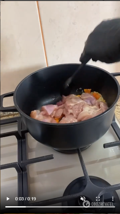 Тушкування м'яса з овочами для супу