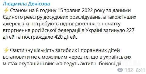 Сообщение уполномоченной по правам человека