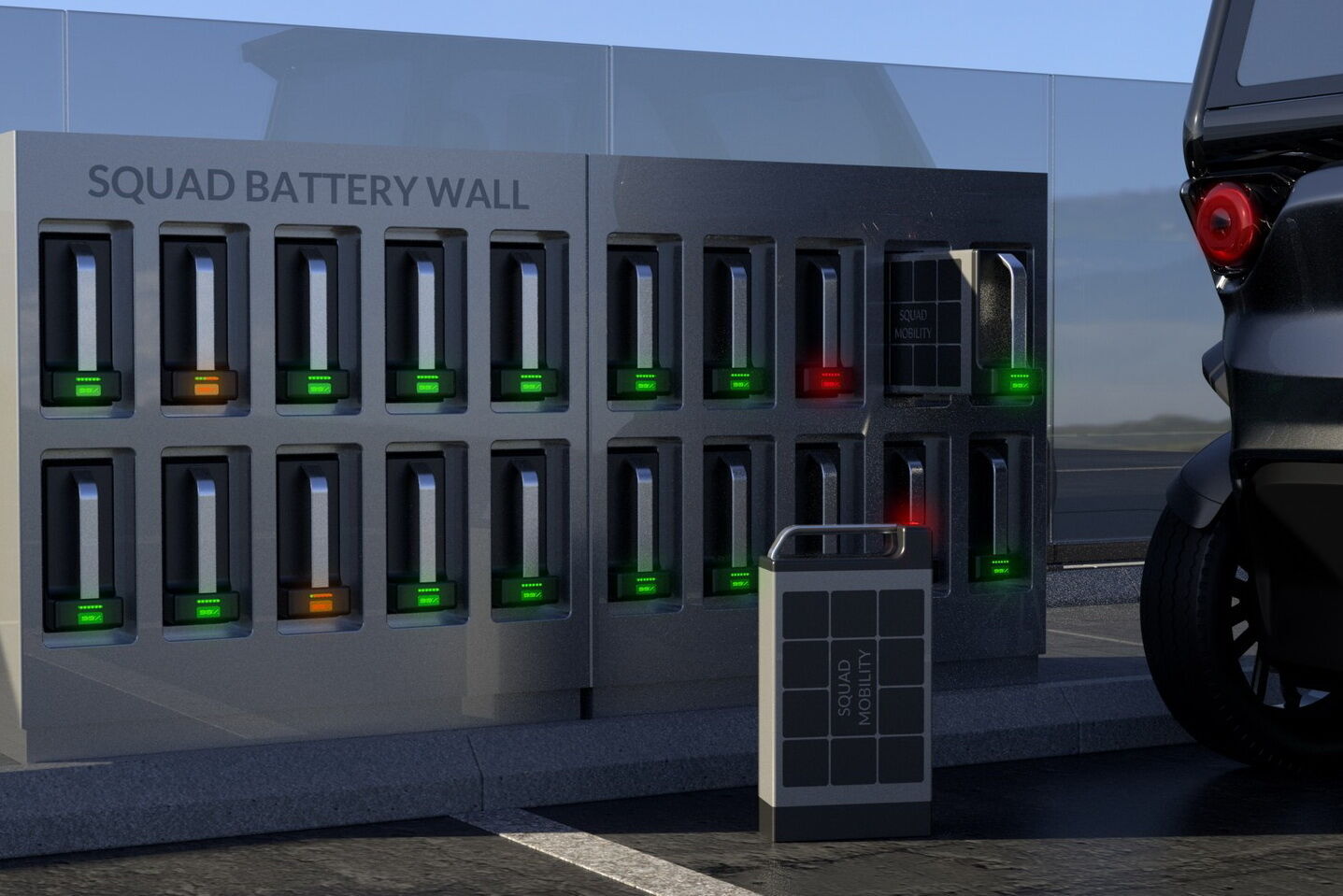 Съемную батарею можно будет обменять на полностью заряженную в специальных центрах или зарядить самостоятельно от бытовой сети