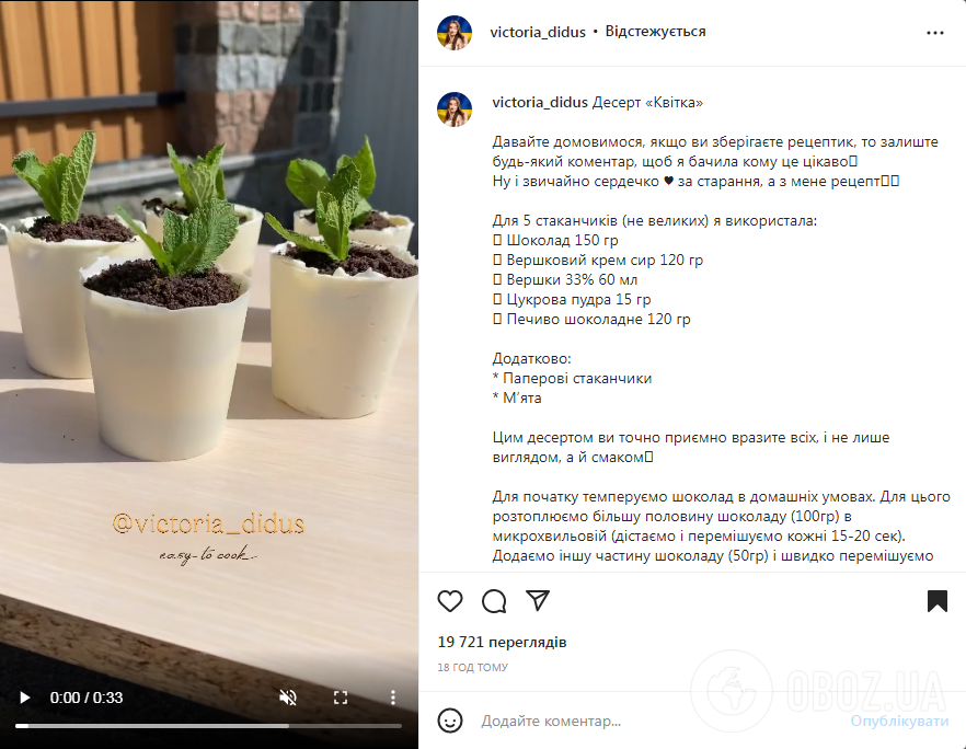 Рецепт шоколадного десерта "Цветок"