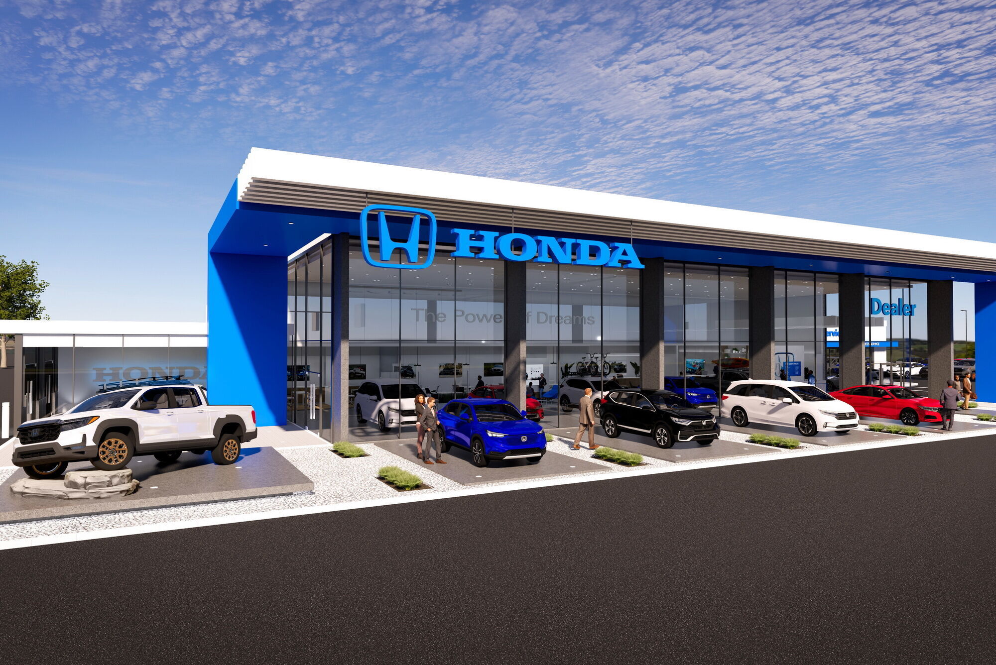 Крім ескізу Honda Prologue компанія представила нову концепцію дизайну дилерських центрів та шоурумів