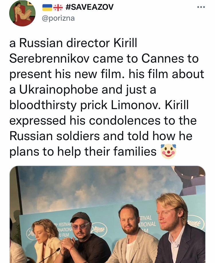 В сети вспыхнул скандал из-за Серебренникова на Каннском фестивале