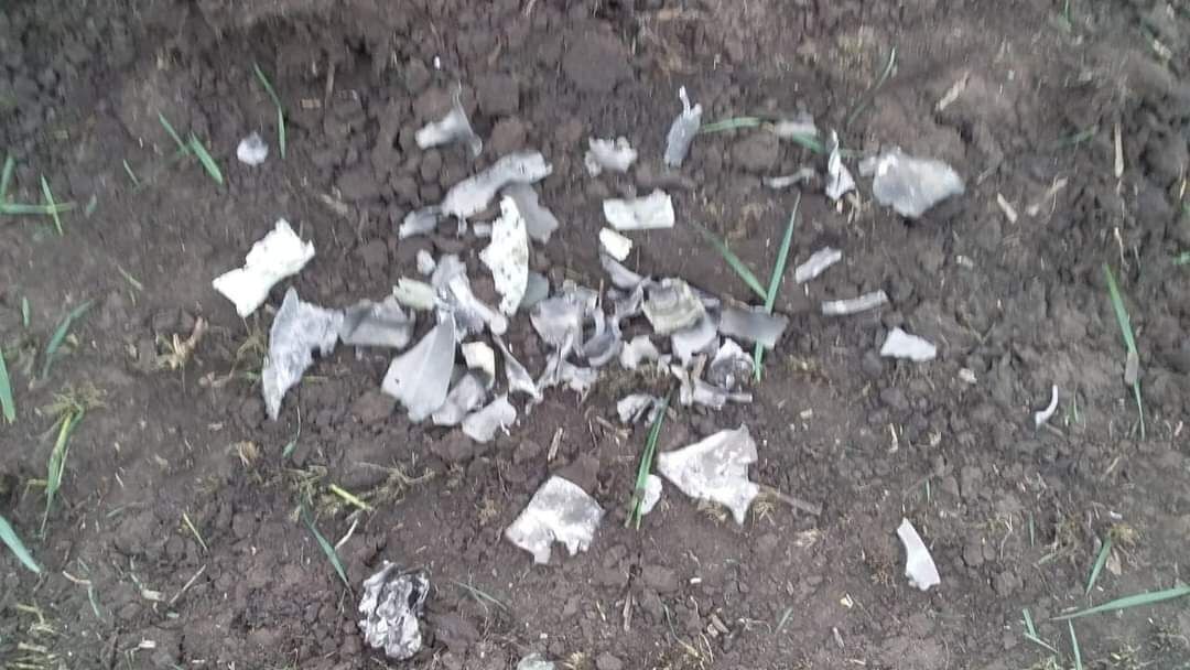 Уламки збитої ракети окупантів.