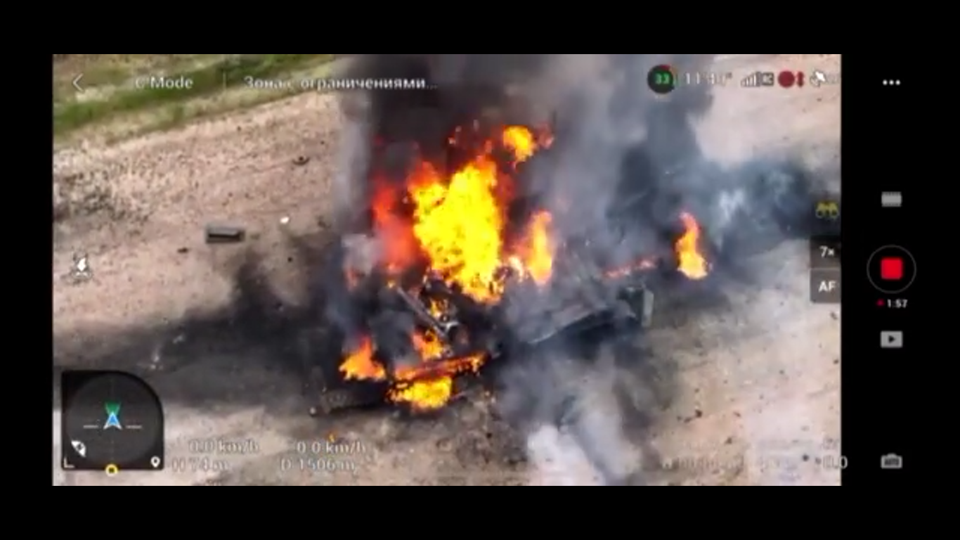 На видео показали пожар на месте