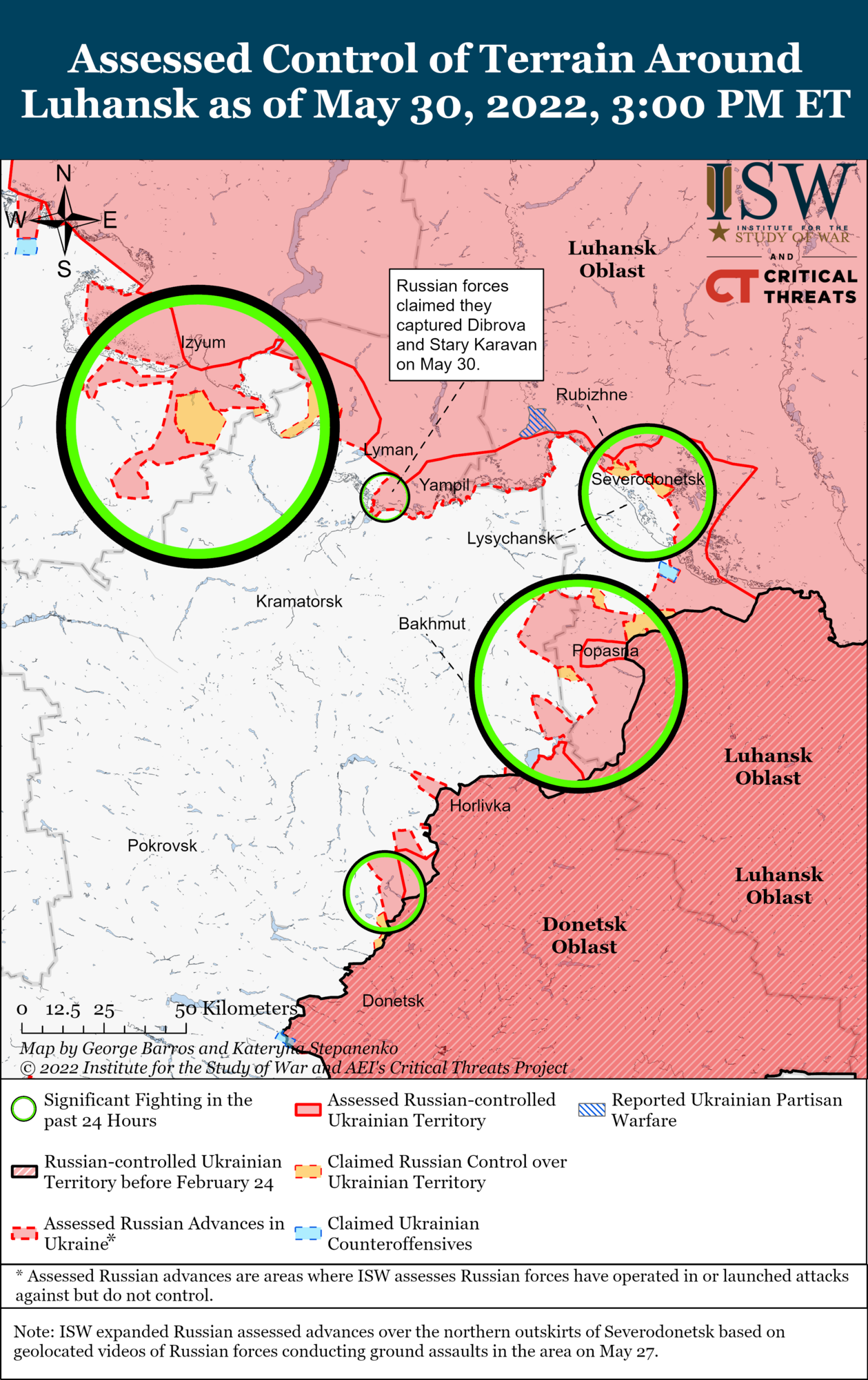 Карта бойових дій на Донбасі