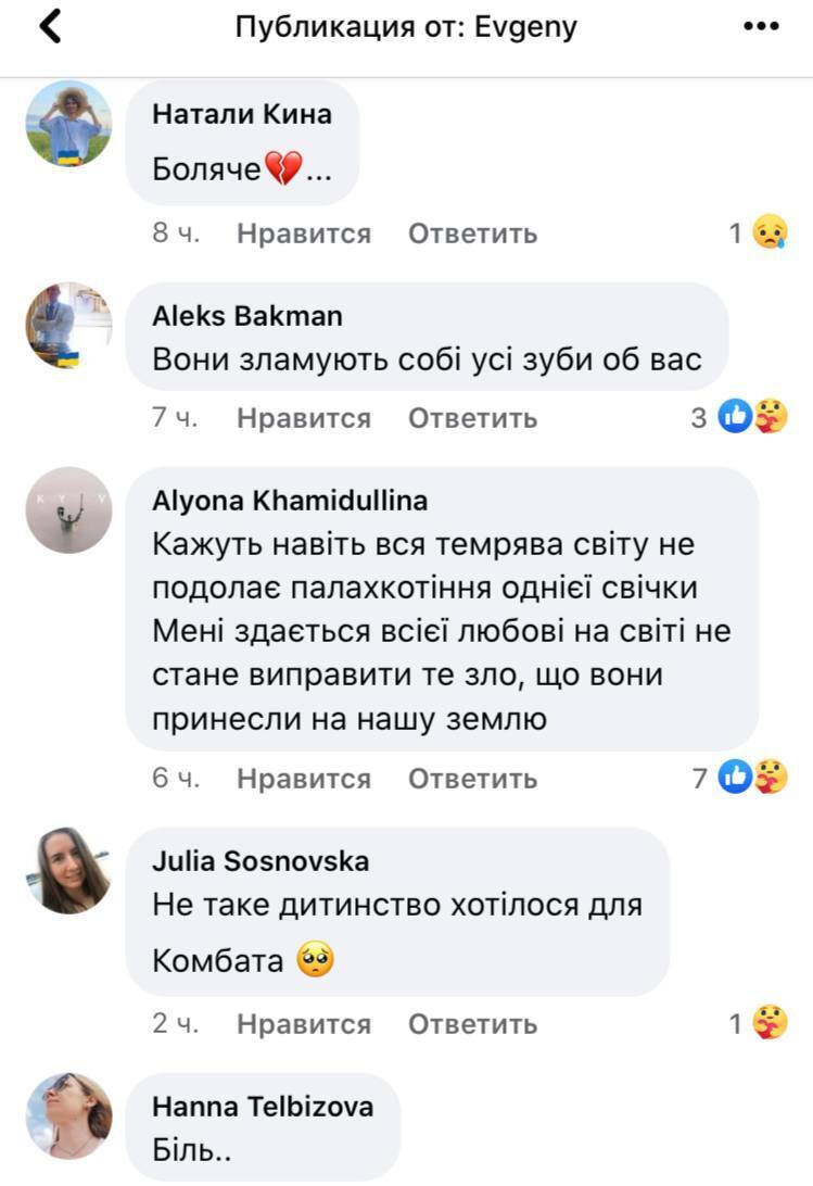 Комментарии под публикацией Евгения Сосновского