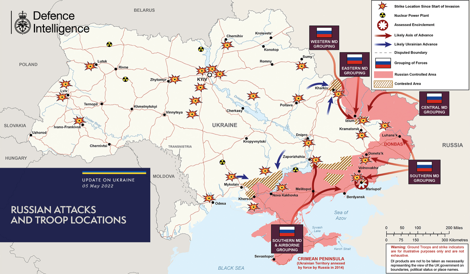 Карта войны в Украине на 5 мая 2022 года