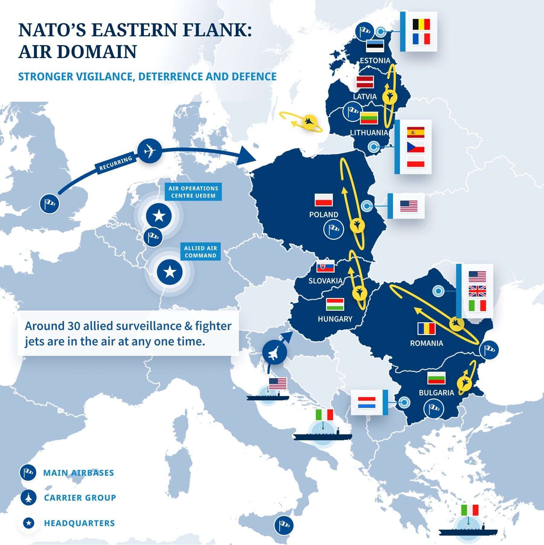 НАТО развертывает беспрецедентные силы в воздушном пространстве из-за агрессии РФ