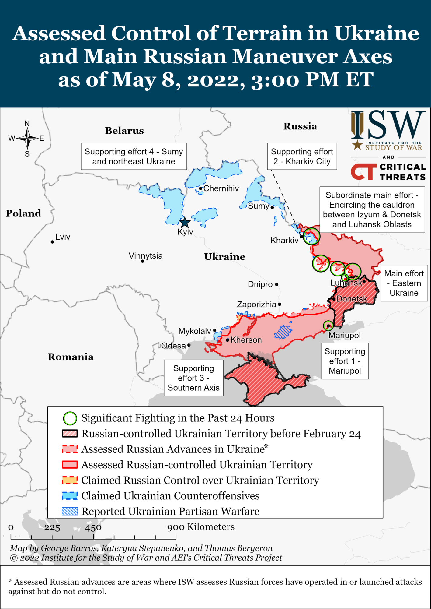 За 8 мая войска РФ не достигли значительного продвижения ни на одном из направлений – ISW
