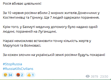 Скриншот повідомлення Павла Кириленка в Telegram