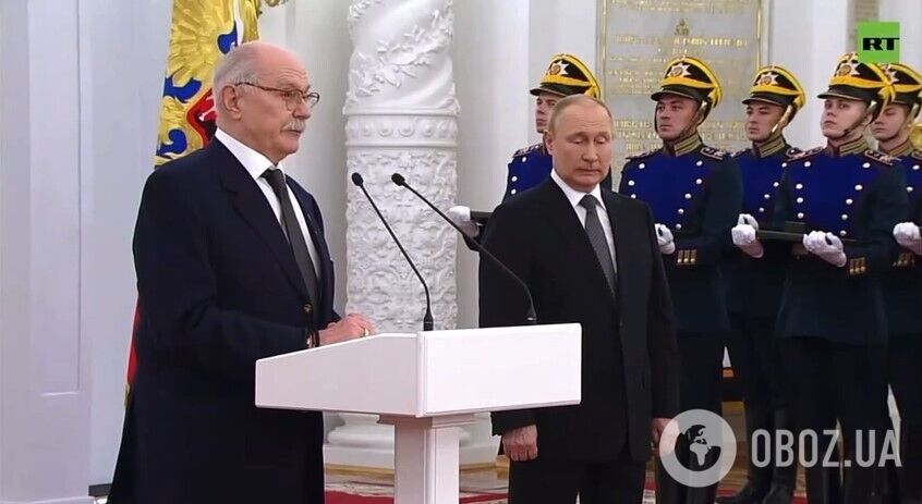 Микита Міхалков подякував Володимиру Путіну за нагороду.