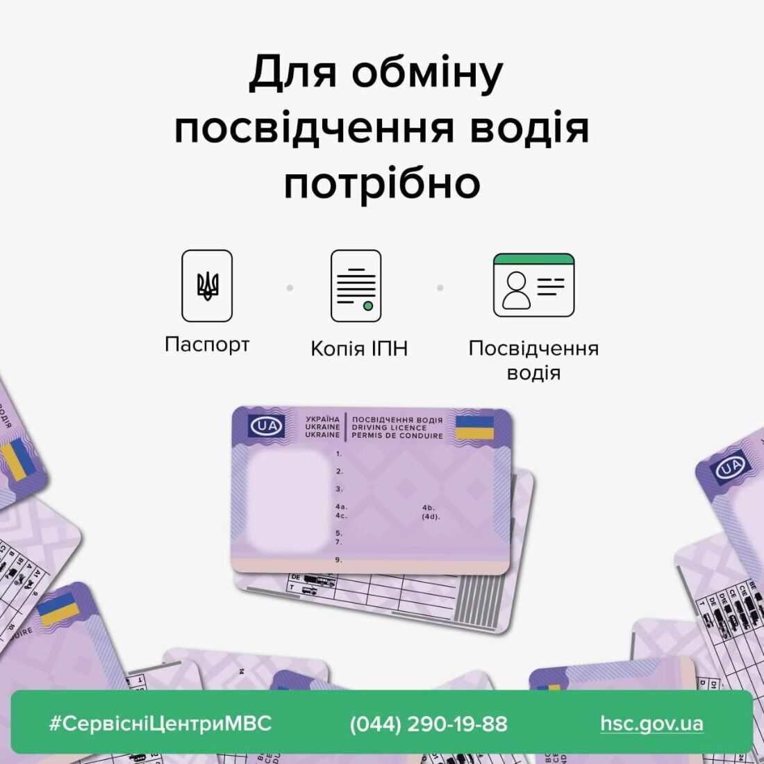 У сервісних центрах МВС можна обміняти старе посвідчення водія на нове європейського зразка